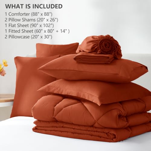 Queen Comforter Set Burnt Orange