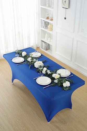 2 Pack 8ft Royal Blue Spandex Tablecloth