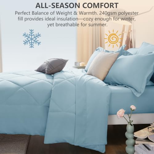 Full Size Comforter Sets Light Blue