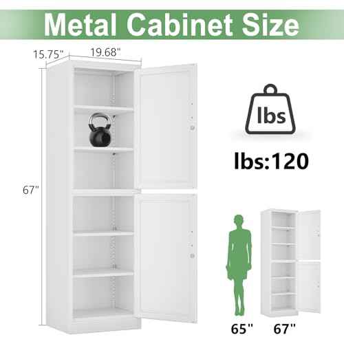 Metal Locker Tall Narrow Storage Cabinet