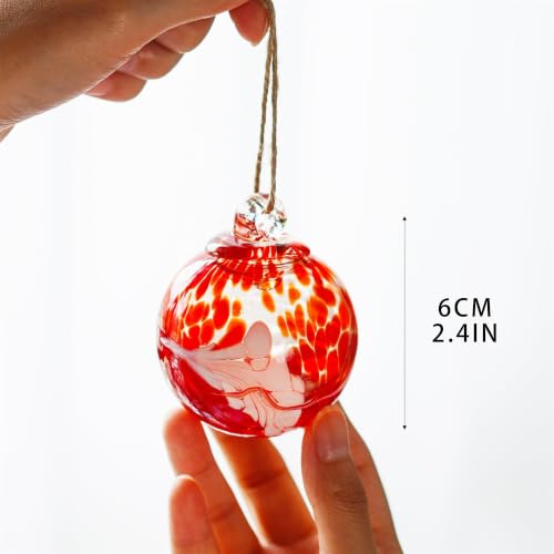 6Pcs Hand Blown Glass Ornament Balls 2.3'' Hanging Witches Ball Gazing Ball (6 Count)