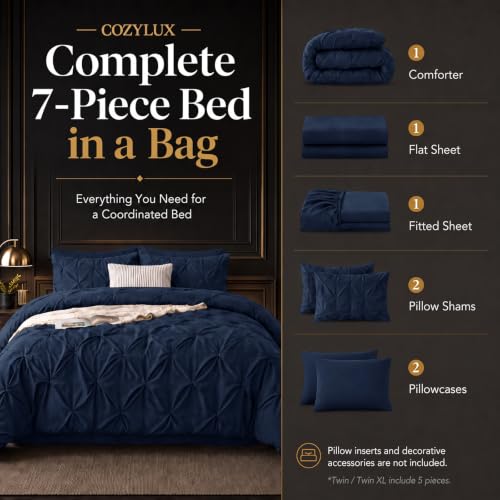King Size Comforter Set Navy Blue