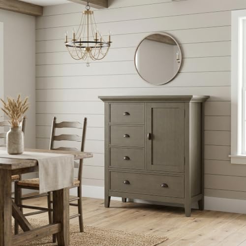 Redmond 39" Wide Solid Wood Cabinet in Farmhouse Grey