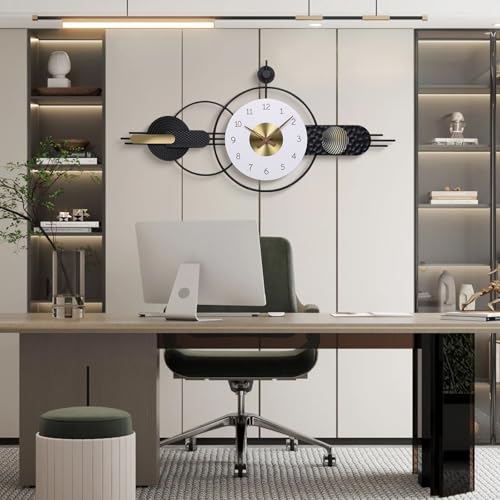43 x 20 inch Oversized Large Modern Geometric Metal Wall Clocks