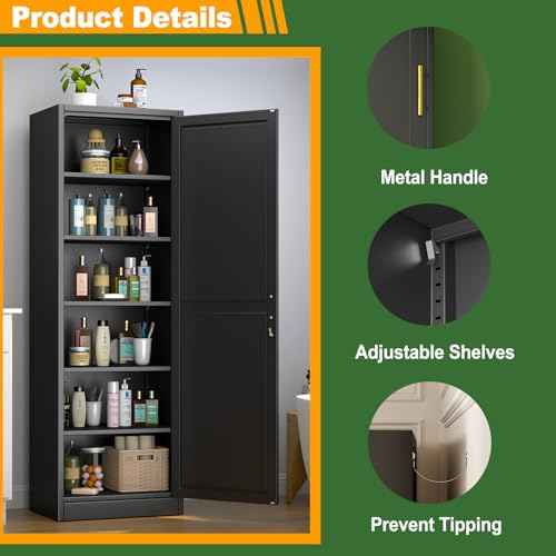 Metal Locker Tall Narrow Storage Cabinet