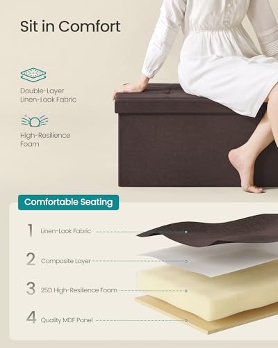 43.3 Inches Folding Storage Ottoman Bench