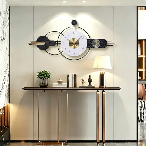 43 x 20 inch Oversized Large Modern Geometric Metal Wall Clocks