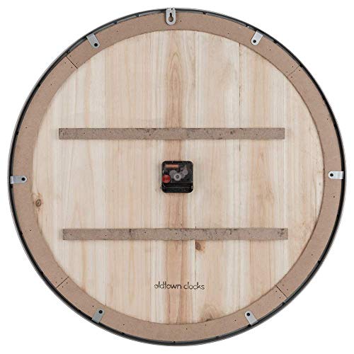 Oldtown Farmhouse Metal & Solid Wood Noiseless Wall Clock