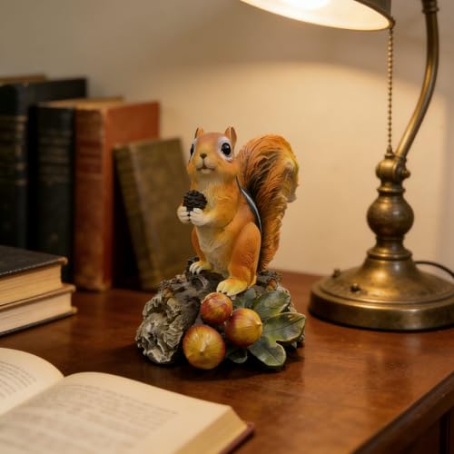Squirrel Garden Statue Resin Outdoor Sculpture for Yard Patio Lawn Decor