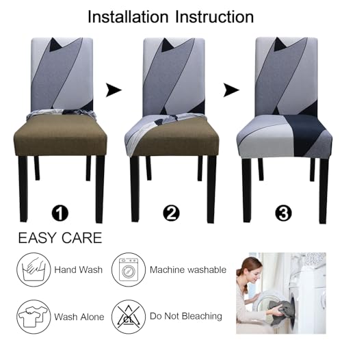 Pattern Chair Covers for Dining Room Set of 6