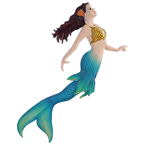 Metal Mermaid Sea Wall Decor Outdoor Garden Hanging Art Sculptures Home Ocean Theme Decorations for Kitchen Bathroom and Pool