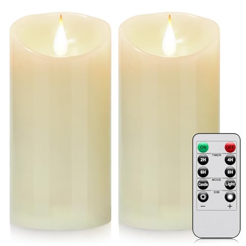 Flameless Battery Operated LED Candles 3D Wick Remote Control 24 (2 Count)