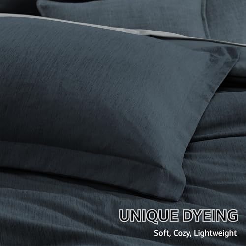 Twin XL Comforter Set 5 Pieces Navy Blue Bed in a Bag for Dorm