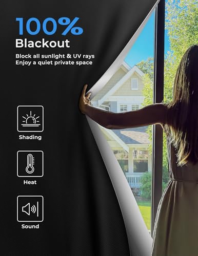 Blackout Curtains for Bedroom Portable 38"x64" Blackout Shades
