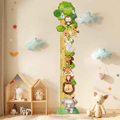 Personalized Name Wood Height Chart for Kids Wall Display