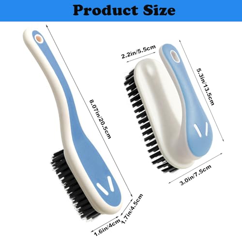 Soft Bristle Scrub Cleaning Brush Stain Remover Brush Fabric Cleaning Brush Laundry Brush Small Scrub Brush Cleaner Household Cleaning Brushes for Carpet (2 Count)