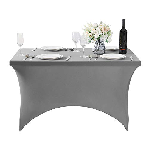 2Pack Spandex Table Cover for 4FT or 6ft or 9ft Table Universal Fitted Stretch Tablecloth for Party (2 Count)