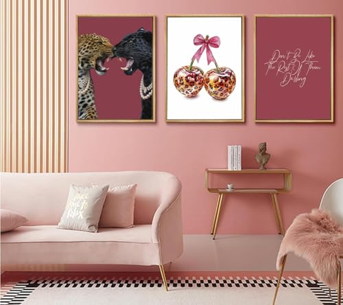 3Pcs Cheetah Aesthetic Canvas Wall Art (3 Count)