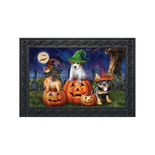 Halloween Doormat 30x18 Indoor Outdoor Spooky Pups for Halloween Doormat (3.75 Sq Ft)