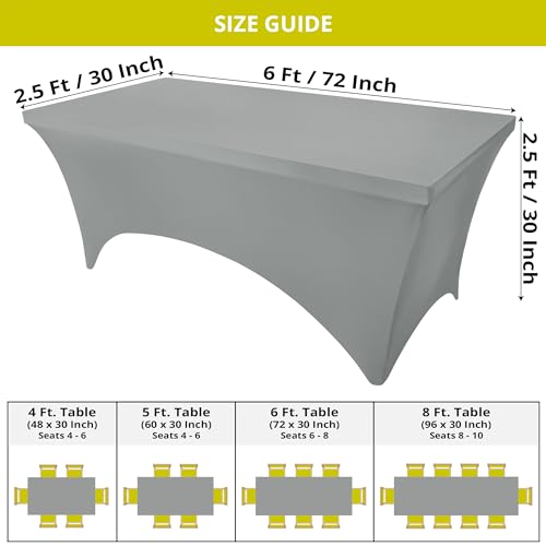 Spandex Table Cloth 2 Pack [6FT (2 Count)