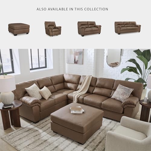 Faux Leather Caramel Brown Loveseat Sofa Couch