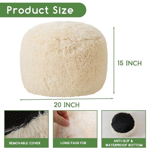 Round Stuffed Pouf Ottoman