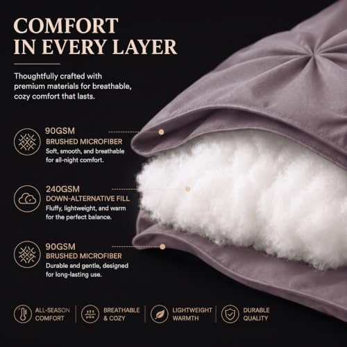 Oversized Queen Comforter Set Grayish Purple