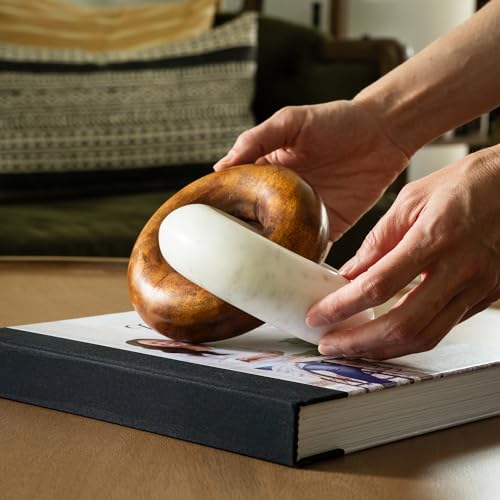 Marble and Wood Decorative Knot for Shelf or Table Decor