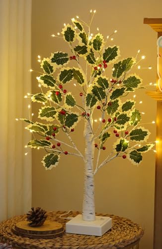 2FT Fairy Lights Birch Tree 72 LED Tree Lamp with Timer for Easter Christmas Decorations Light Spirit USB or Battery Powered Branch Lighted Trees Indoor Outdoor