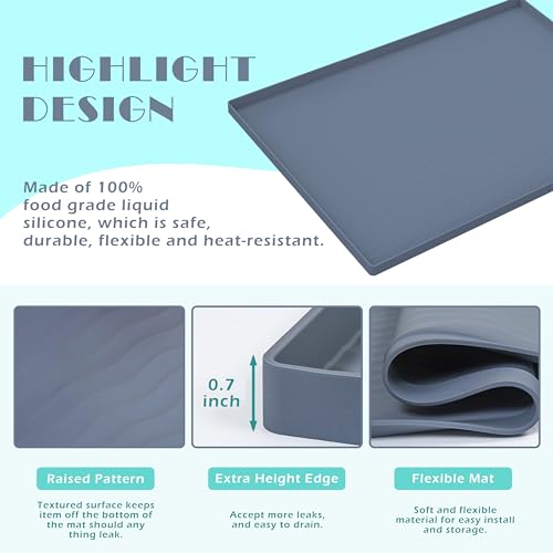 Waterproof Silicone Under Sink Mat 28'' x 22'' Shelf Liner for Kitchen and Bathroom