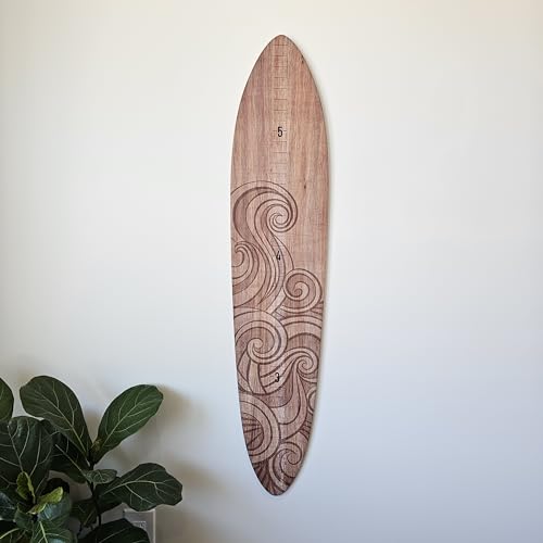 Wooden Surfboard Wall Decor Growth Chart