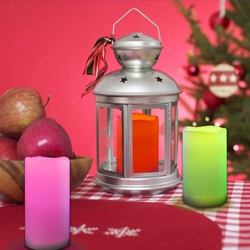 Waterproof Outdoor Color Changing Flameless Candles Remote Timer Realistic Flickering Battery Operated Fake Electric LED White Plastic Pillars for Wedding Christmas Decoration 3 Pack