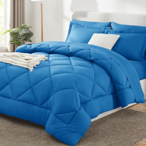 Oversized Queen Comforter Set Royal Blue