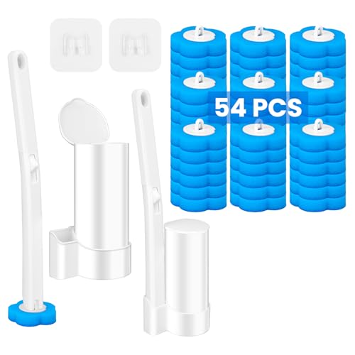 Disposable Toilet Brush with 54pcs Toilet Wand Refills (2 Count)