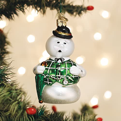 Sam The Snowman Glass Blown Ornament for Christmas Tree (14 Count)