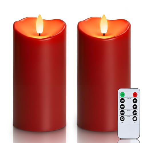 Burgundy Flameless Candles (2 Count)