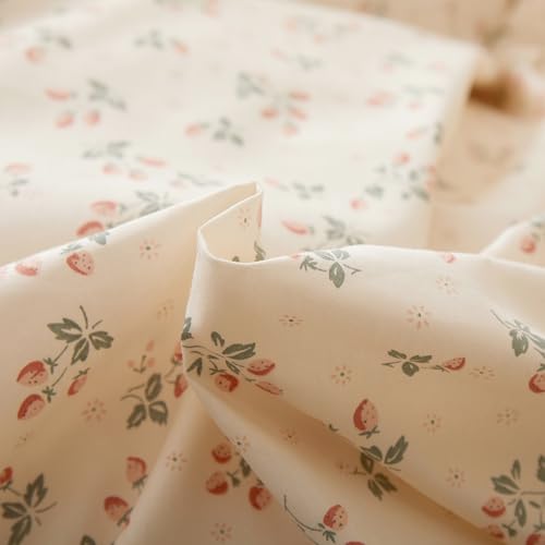 Full Size Comforter Set Chic Botanical Floral Strawberry Bedding Set