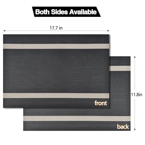 Black Placemats Set of 8 (8 Count)