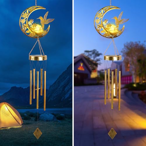 Moon & Hummingbird Wind Chimes