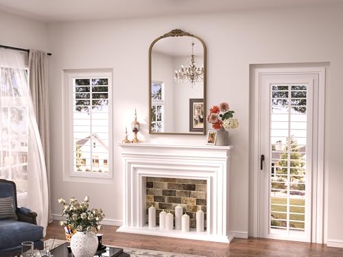 24x40 Gold Vintage Arched Mirror for Wall