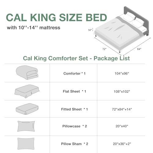 Dark Green Cal King Comforter Set