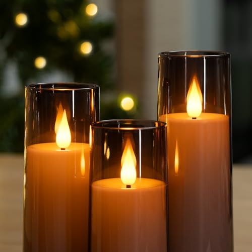 Grey Flameless Candles 9 Set (9 Count)
