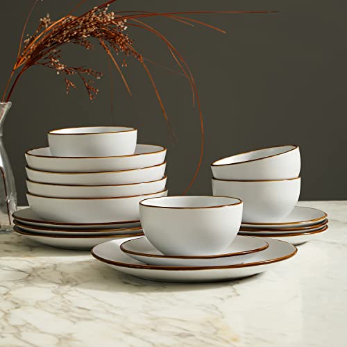 Brasa Stoneware 16 Piece Modern Dinnerware Sets