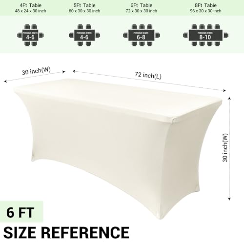 6ft Stretch Spandex Table Cover (4 Count)