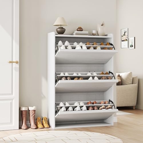 Shoe Cabinet with 3 Flip Drawers