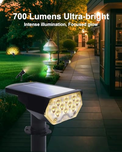 2 Pack Solar Spot Lights Outdoor Waterproof