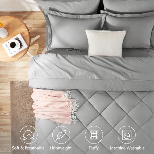 Oversized King Comforter Set Light Grey