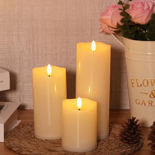 Outdoor Flameless Candles with Remote Timer (3 Count)