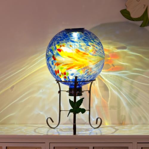 10" Diameter Solar Gazing Ball with Hummingbird Metal Stand
