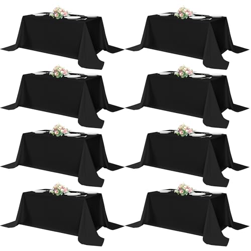 Black Tablecloths Rectangular (8 Count)